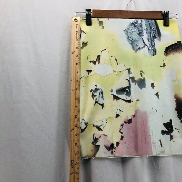 Zara WBB Collection Womens Skirt Watercolor Polyester Art Theme Size S - Picture 4 of 10